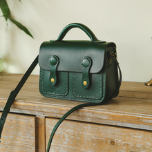 头层牛皮复古手工女包英伦剑桥包学院邮差包真牛皮手缝单肩斜挎包