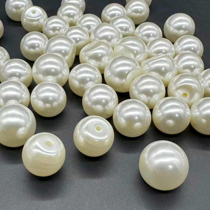 High-Gloss High-Waist Beads Abs Steamed Bun Imitation Pearls DIY Handmade Materials Flats Round Pearl Shoes and Clothing Accessories Jewelry Accessories
