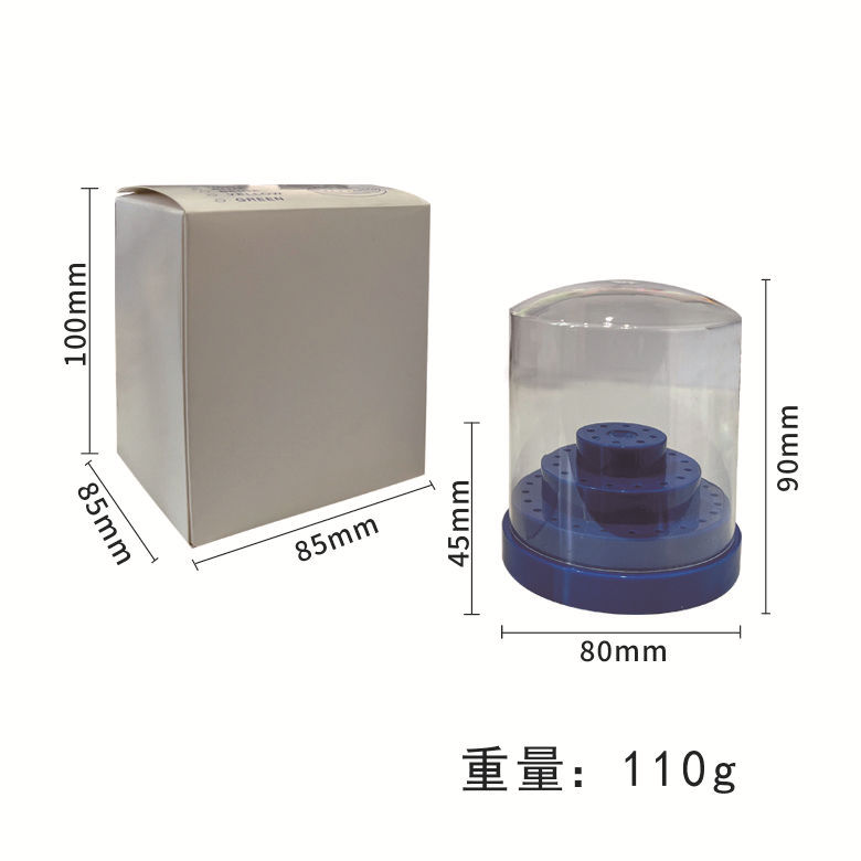Three-color dental 48-hole bur box round plastic bur grinding head sterilization placement box high temperature sterilization bur holder