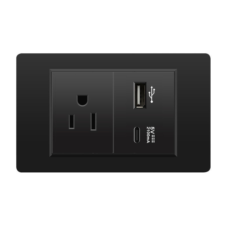 外国貿易スイッチソケット黒 PC パネル壁東南アジアタイ 6 穴台湾ソケット 20Wtype-c|undefined