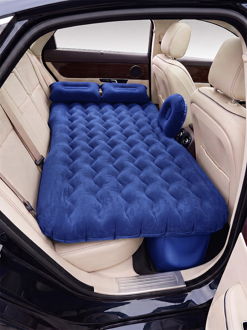 Factory direct sales: PVC flocked car bed, suitable for both home and car use, inflatable bed for car travel and outdoor adventures
