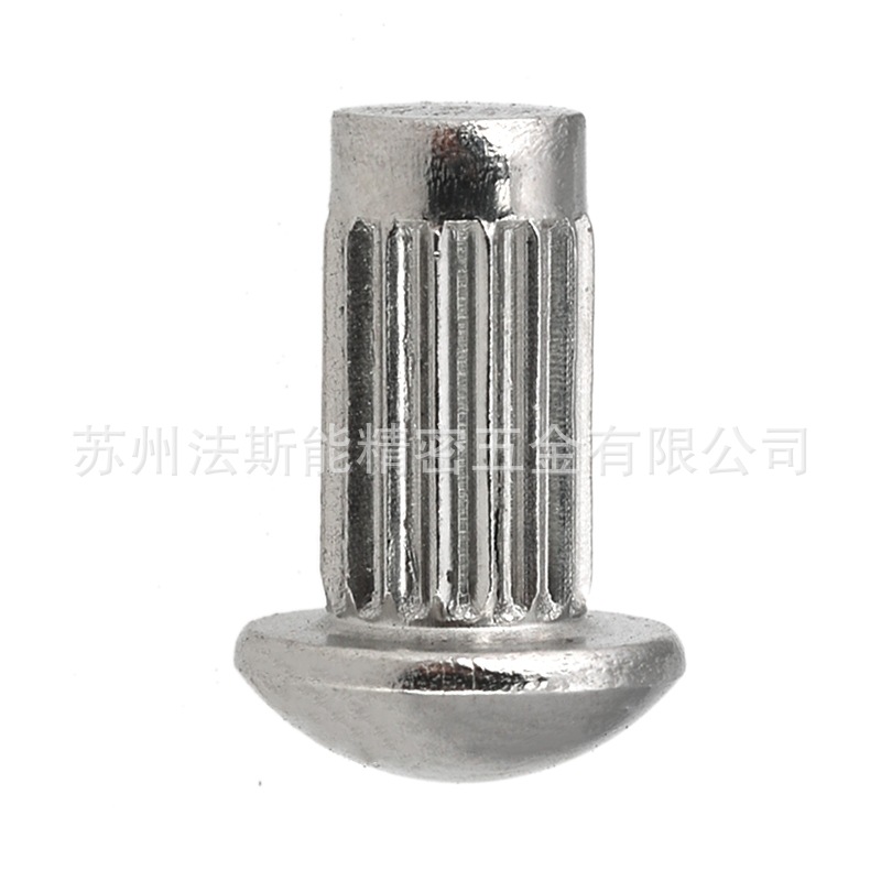 标牌铆钉，铭牌铆钉，明牌铆钉，滚花竖纹实心半圆头大头铆钉