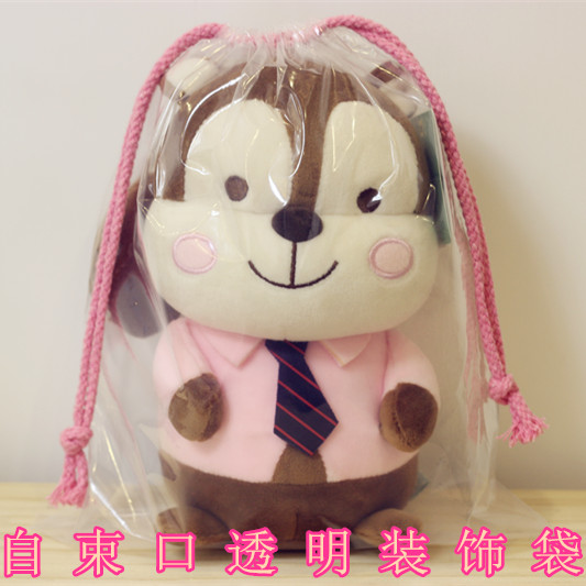 天台悦先自束口玩具收纳袋熊毛绒公仔透明塑料包装袋子布娃娃熊抽