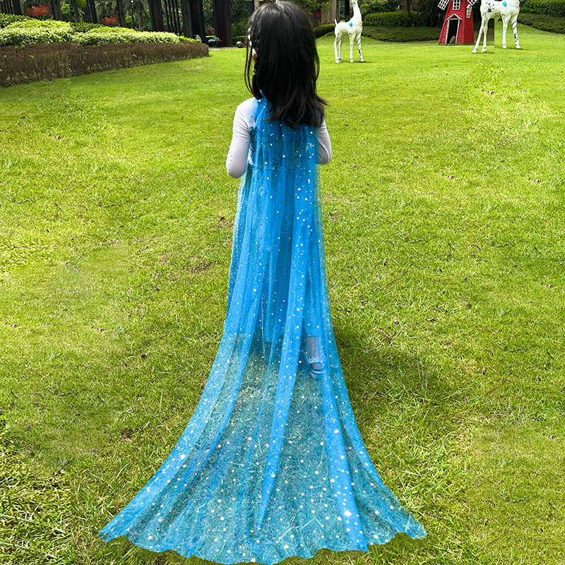 Girls Summer Thin Sun Protection Frozen Elsa Princess Cape with Hood New Baby Birthday Cape
