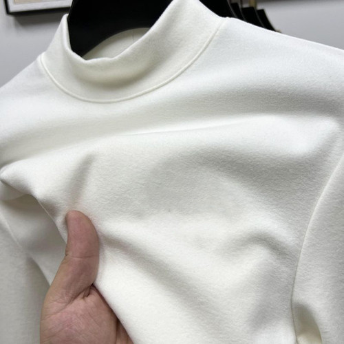Double-sided Fleece Half-Neck Men's Long-Sleeve T-Shirt Warm Base Shirt Men Autumn/Winter Thicken Innerwear Trendy