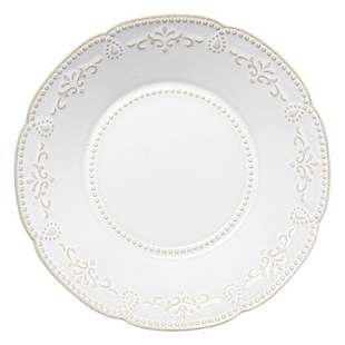 European-style embossed ceramic plate vintage Court flat plate lace irregular Western plate breakfast plate dessert bowl set