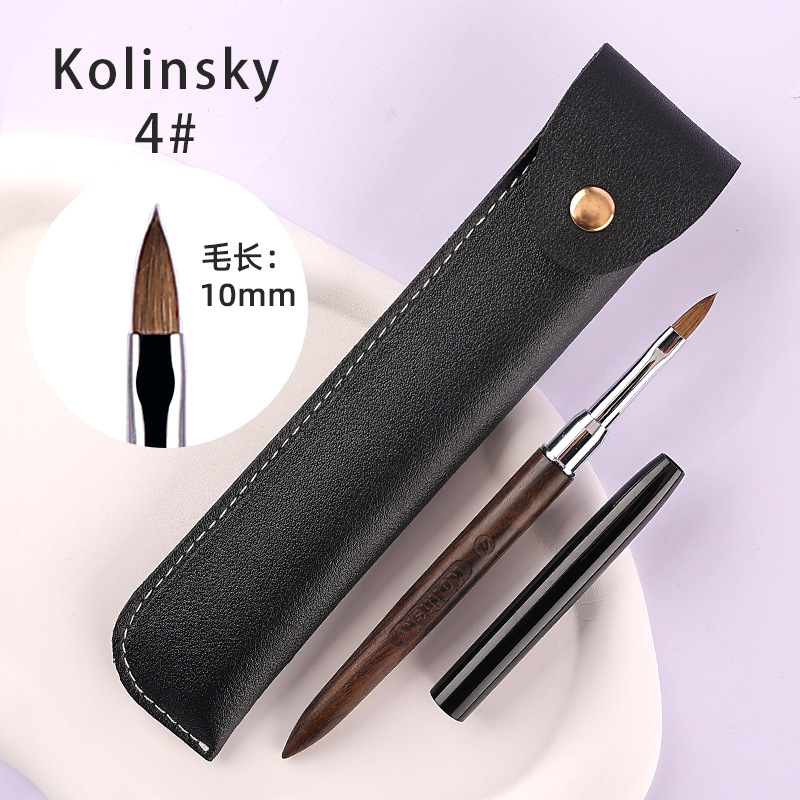 Pincel de Uñas de Pelo de Visón de Calidad Amazon, para Decoración de Uñas, Cristal, Sándalo, Kolinsky, Extensión de Uñas, Tallado de Uñas