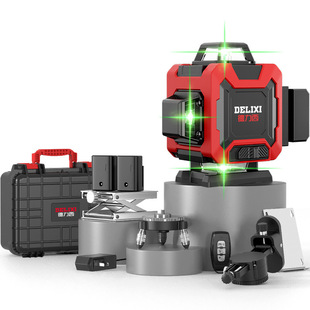 Delixi Infrared Level Green Light 12 Lines 16 Lines High-Precision Fully Automatic Leveling Floor Meter with Adjustable Thickness