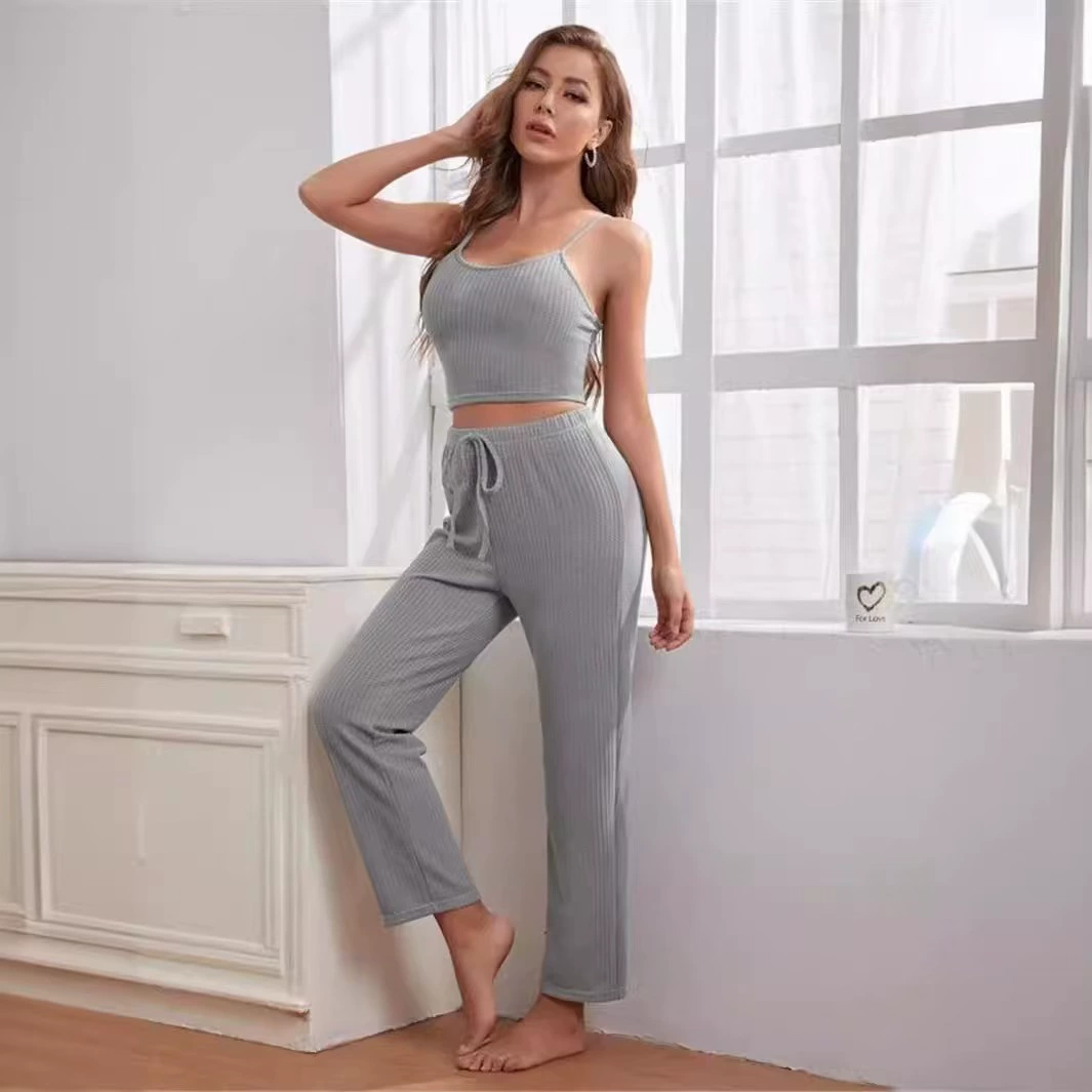 3-Piece Women's Pajama Set — T-shirt, Trousers & Matching Overpiece, European Style