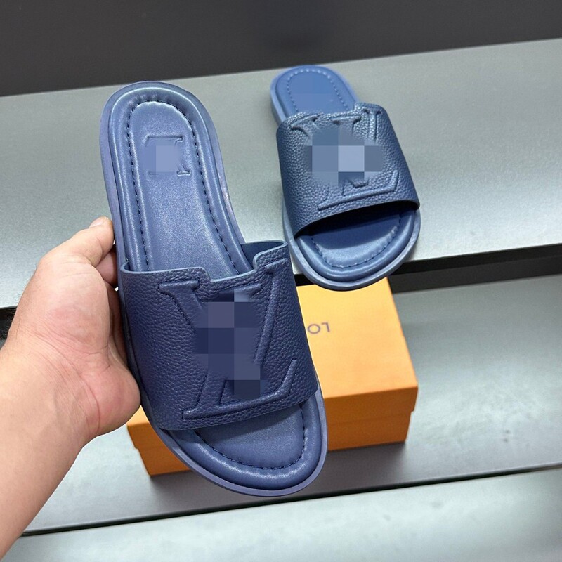 Cross-Border Large Size Genuine Leather Soft-Soled Men's Slippers, High-End Light Luxury Casual Slip-On Sandals, Vietnamese Rubber Slide Beach Shoes