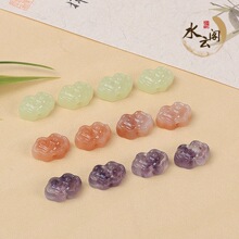 仿玉料果冻渐变七彩祥云隔珠高档挂件仿玉饰品吊坠树脂挂件配件