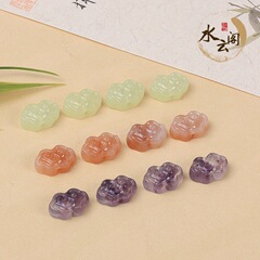 仿玉料果冻渐变七彩祥云隔珠高档挂件仿玉饰品吊坠树脂挂件配件
