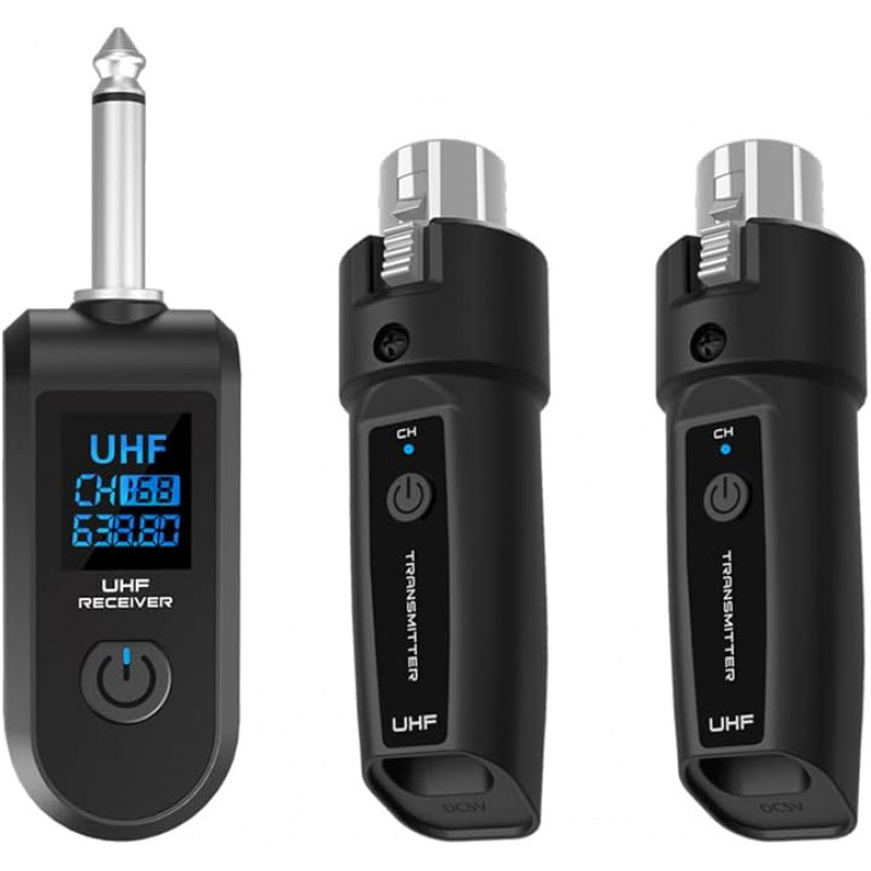 2.4G wireless microphone audio transmitter and receiver system plug-in XLR microphone adapter