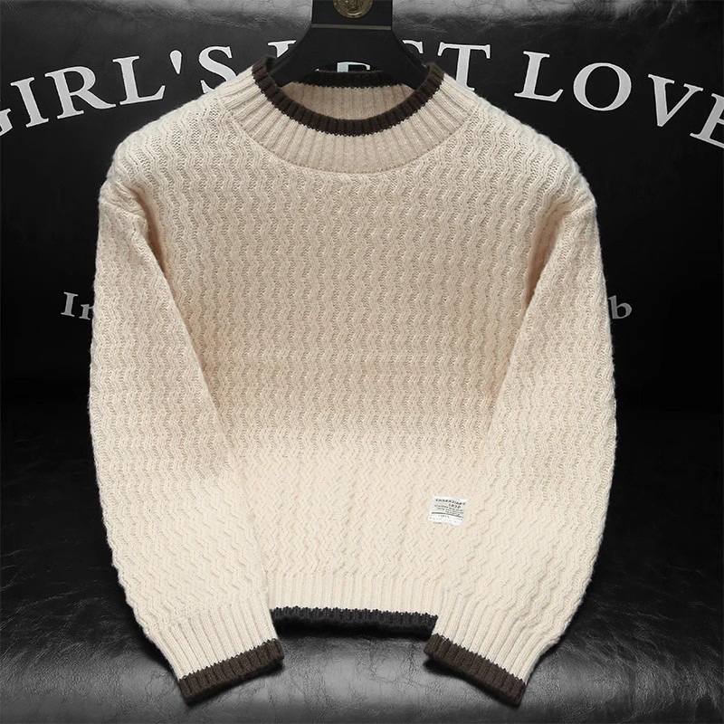 Men's Thick Knitted Sweater For Autumn Winter Fashion Warm Pullover_voghion.com