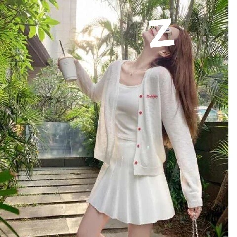 5227 # Gypsophila Has Been Shipped, Snowflake Cotton Thin Sun Protection Knitted Cardigan Women's Summer Outer Blouse 5227 # Gypsophila Has Been Shipped, Snowflake Cotton Thin Sun Protection Knitted Cardigan Women's Summer Outer Blouse