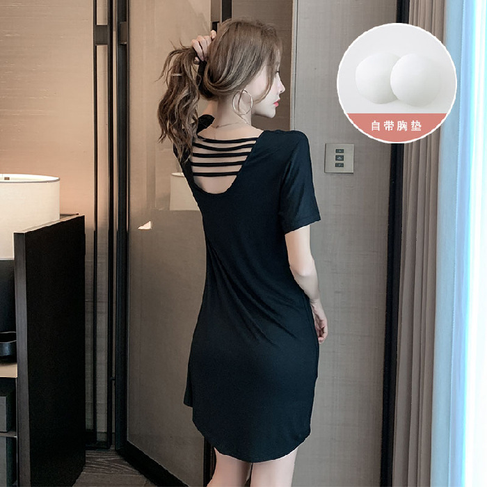 1253 # 블랙 [가슴 패드 부착]]