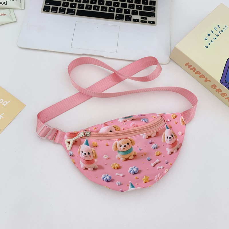 Cartoon Cute Graffiti Bear Bolso de pecho para niños y niñas Estilo occidental Impresión tridimensional Bolso de mensajero para bebés Nuevo estilo Riñonera para niños