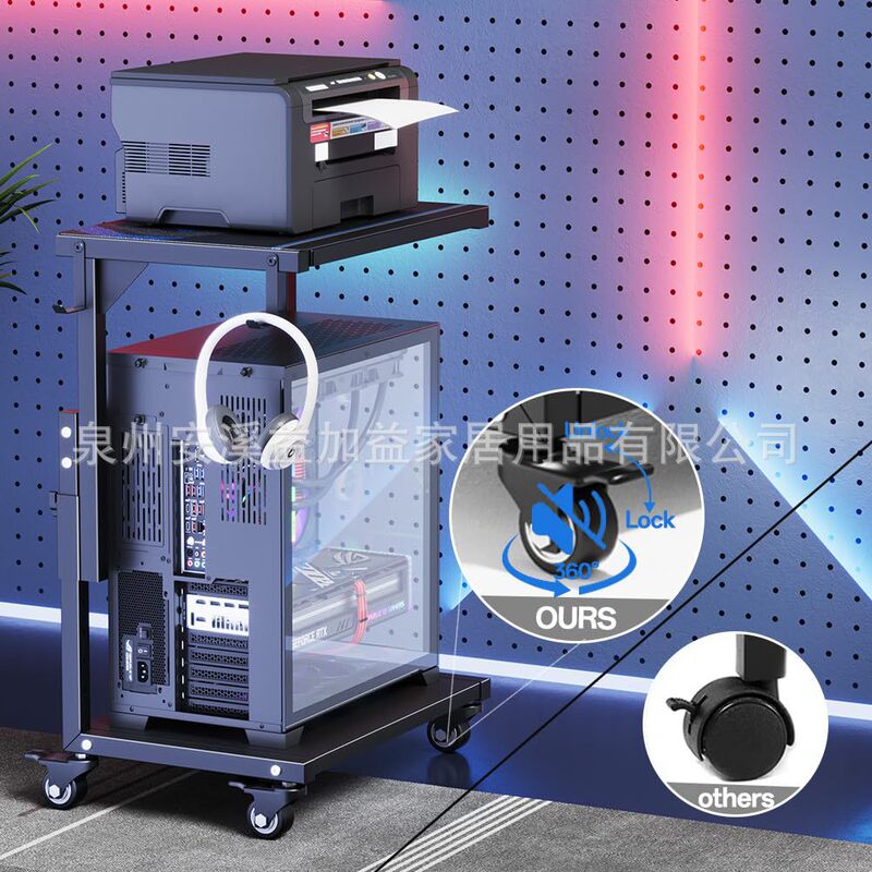 Computer tower stand, storage rack with adjustable height, floor-standing tower stand, movable tower stand with wheels