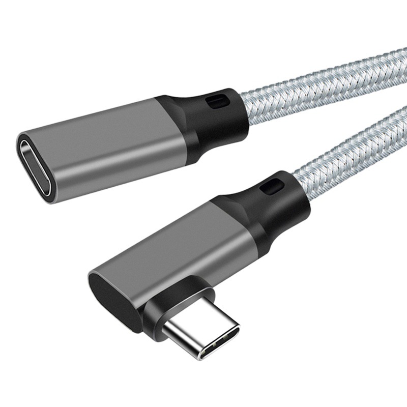 Codo Cable de extensión Type-C Cable de alta velocidad macho-hembra de 20Gbps Cable de pantalla de proyección 4K Cable VR de estación de acoplamiento para teléfono móvil de computadora