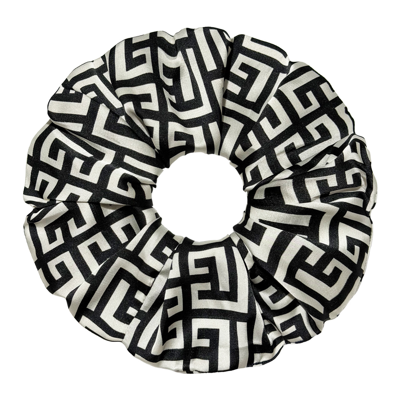 2025新款字母印花缎面女士大肠发圈时尚发饰高品质皮筋