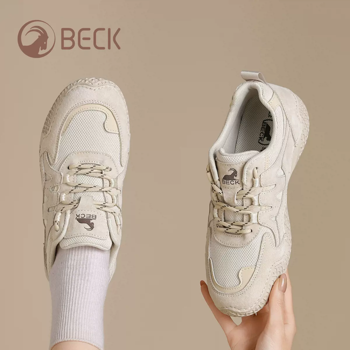 公羊女鞋2025秋季新款真皮休闲百搭款时尚鞋不累脚运动系带单鞋女