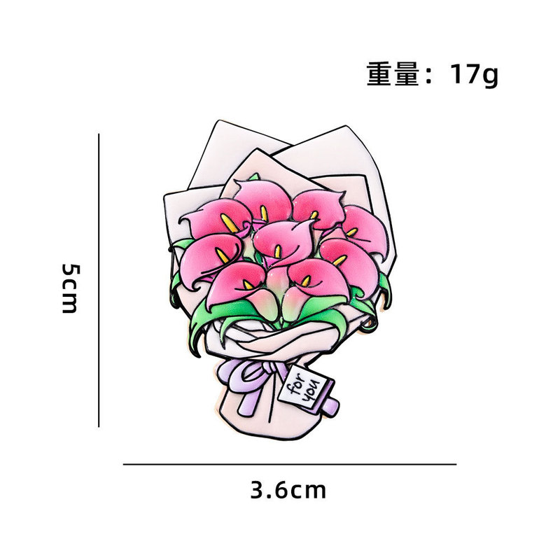国庆献花冰箱贴合金磁吸郁金香向日葵玫瑰花牡丹百合精美纪念礼品|undefined