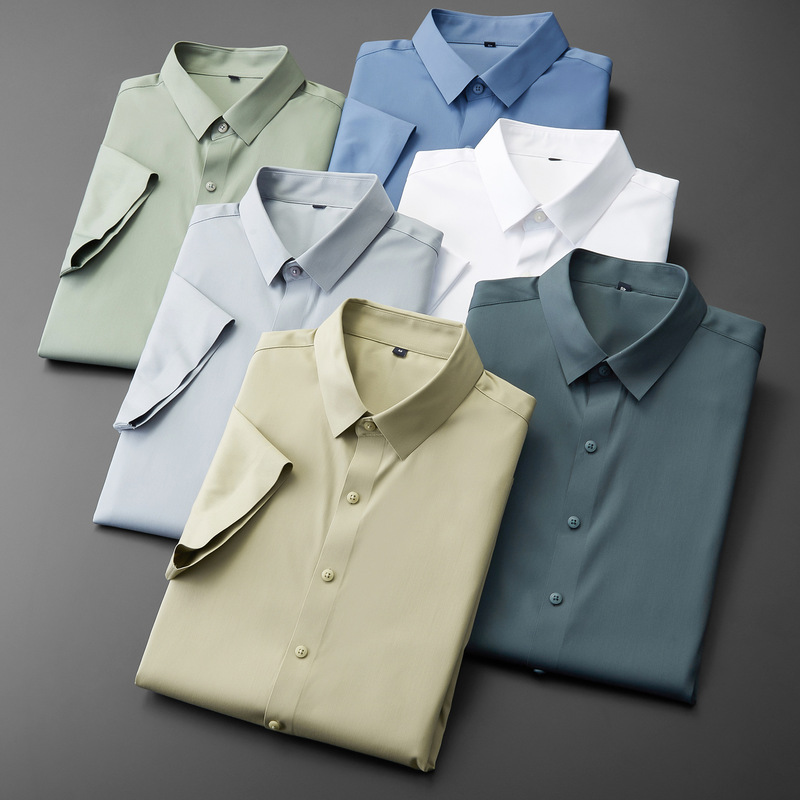 High-end Sense Short-sleeved Shirt Men's Business Casual Dress Professional High-end Men's Slim-fit Summer White Shirt Men's