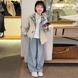女童春装外套2025新款洋气女孩春秋季大童夹克衣服时髦儿童装上衣