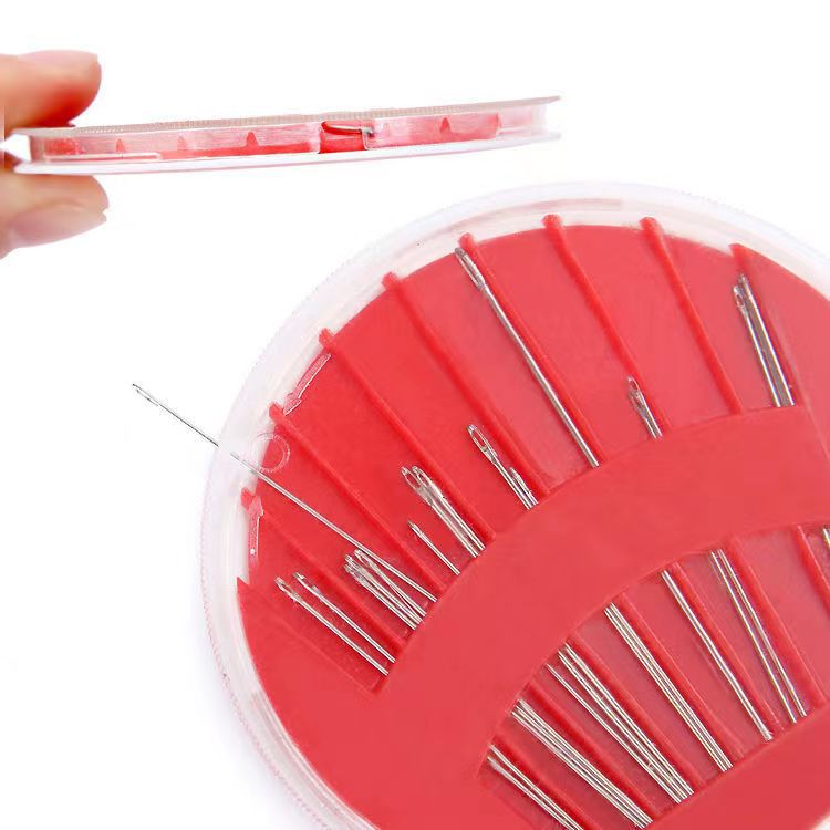 Fabricante al por mayor herramientas diy diarias en el hogar aguja de sutura manual aguja de disco aguja caja de aguja multicolor al por mayor