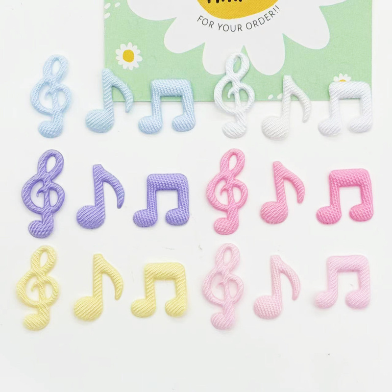 New Macaron Color Cute Musical Note Fabric Jewelry Accessories DIY Two-Dimensional Shoes Clothes Bag Materials