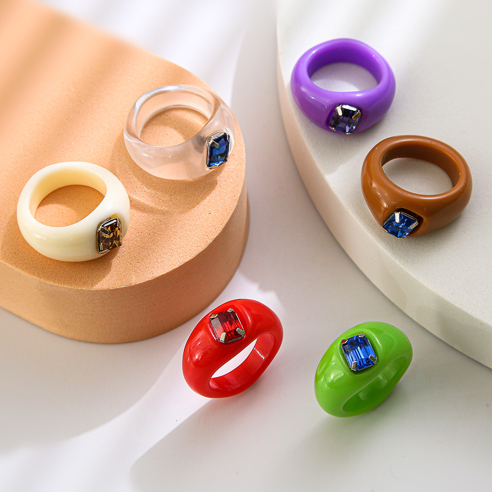 Korean retro geometric solid color universal ring for men and women