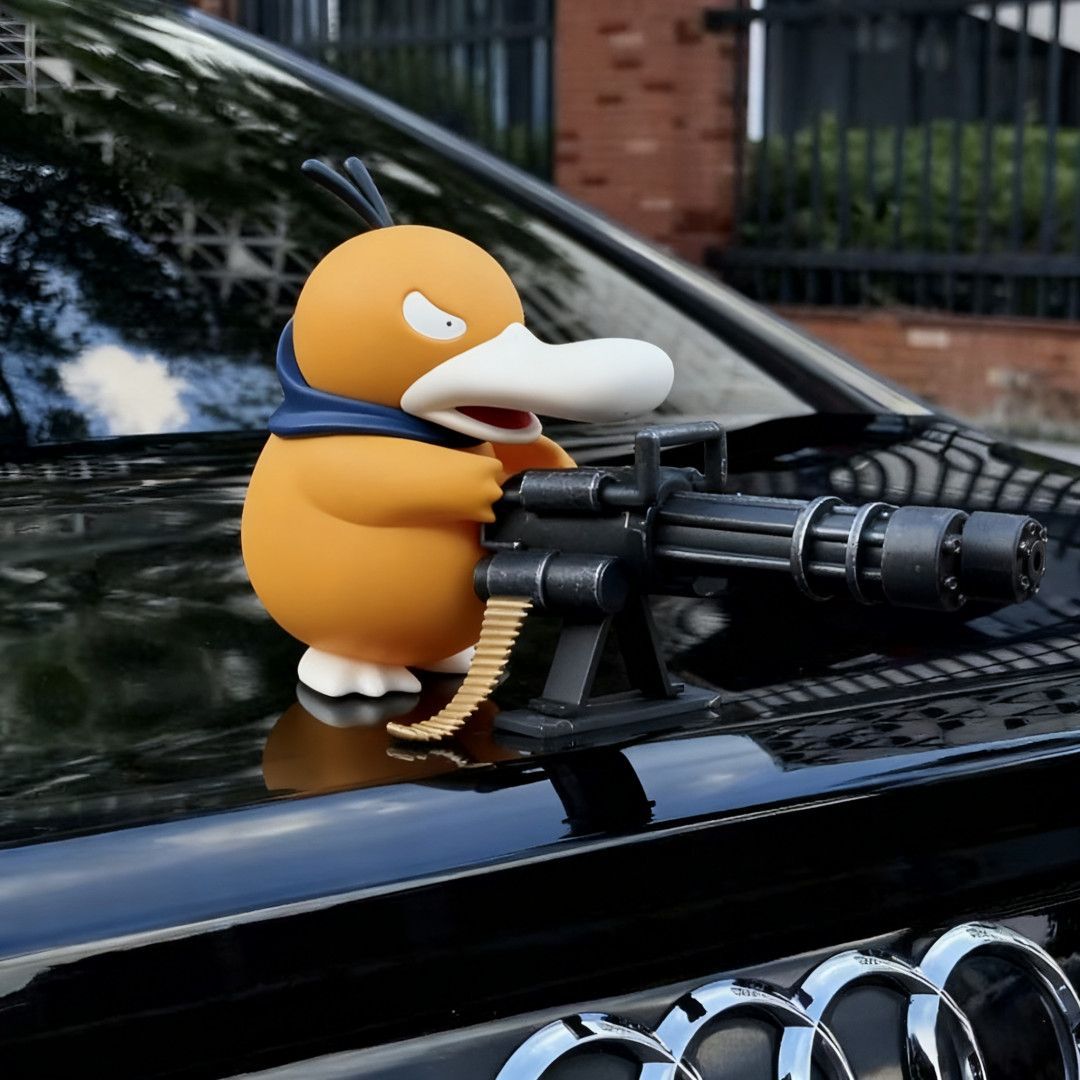 Car-Mounted Gatling Duck Ornament Dashboard Creative Exterior Funny Roof Tail Ornament Doll