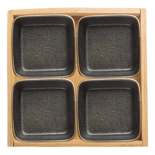 Japanese frosted sauce dish ceramic square hot pot platter set with bottom tray barbecue barbecue sauce dish