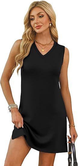 V-neck Sleeveless Solid Colour Skirt Set For Women Summer Style_voghion.com