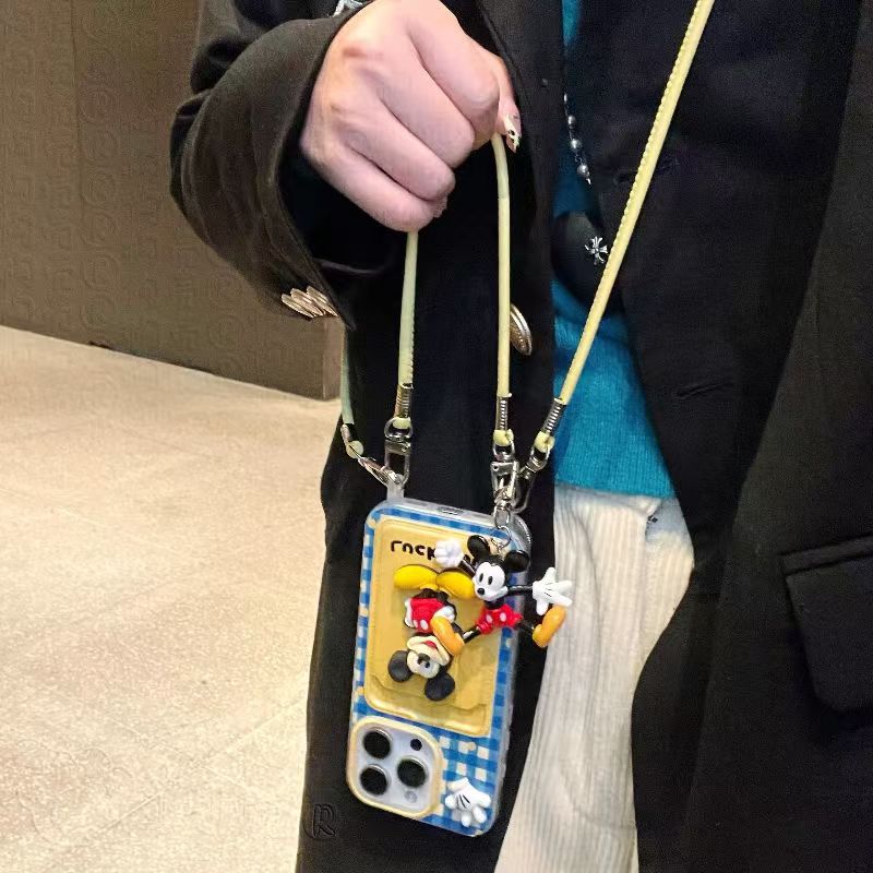 Mickey Apple 16Promax Mobile Phone Case Iphone15 New 13 Female Apple 14 Soft Case Iphone12 Crossbody