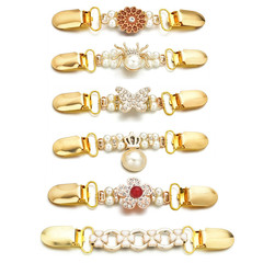 Amazon Golden Open Cardigan Butterfly Spider Crown Flower Collar Sweater Clip for Women's Dress Body Shaping Clip