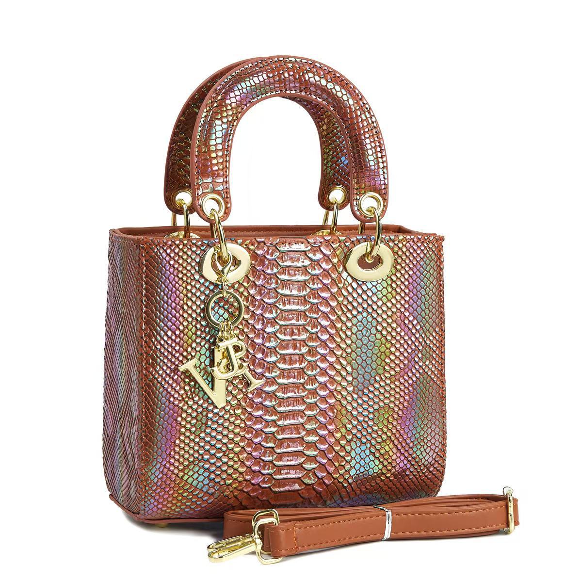 Temperamento de moda cocodrilo bolsos de mano letras colgantes bolsos de hombro casuales diarios bolsos transfronterizos