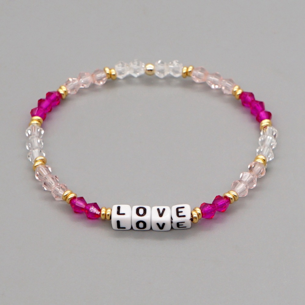 Bracelet En Cristal De Diamant De Lettre Simple De Style Coréen En Gros display picture 8