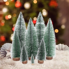 Christmas decoration snow pine mini Christmas tree pine needles plush Christmas small tree creative desk accessory