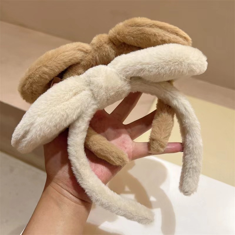 Otoño e Invierno lindo oso de peluche diadema oreja dibujos animados no duele diadema pelo roto máscara de pelo clip de pelo accesorios para el cabello