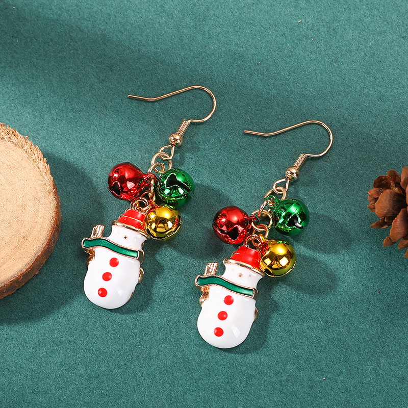 14g Weight Alloy Ear Needle Material Drop Earrings Classification 1 Pair Quantity Holiday, Festival Occasion Alloy Material Christmas Festival Christmas Tree, Santa Claus, Bell Pattern Women's Gender Cute Style 1 Pair Christmas Cute Christmas Tree Santa Claus Bell Alloy Drop Earrings 2