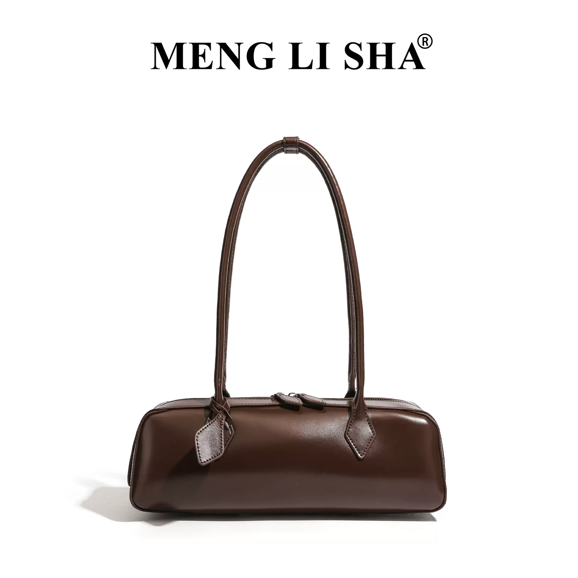 2026新款法式小众设计单肩包通勤牛皮腋下包百搭长条红色法棍女包