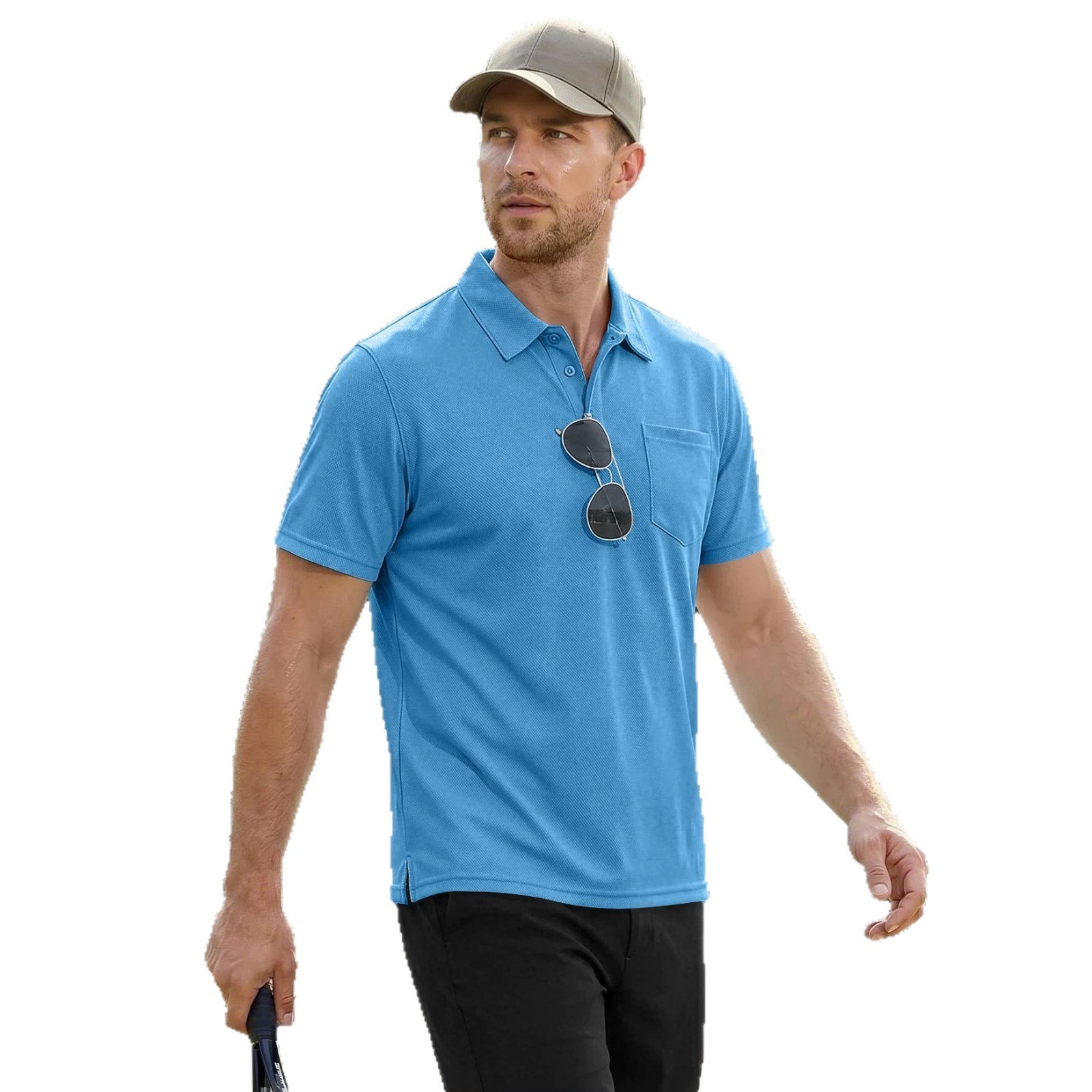 Playera Polo de Manga Corta con Solapa para Hombre de Poliéster Transpirable para Deportes y Uso Casual image 15