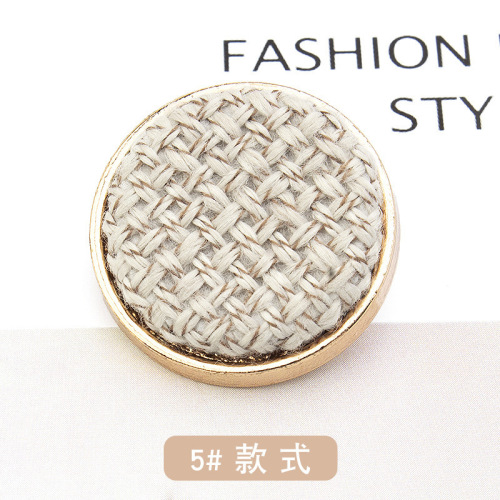 Metal covered cloth button coat sweater cardigan windbreaker jacket for women simple square round braided large button decoration