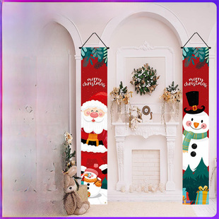 2025 new Christmas background cloth festive decoration party door cover cross-border Christmas garage door banner customization