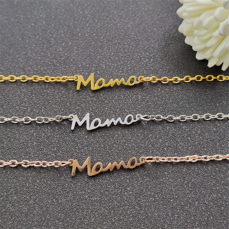 Европейская и американская трансграничная фабрика прямых продаж мама из нержавеющей стали буквы ожерелье День матери подарок украшения для женщин оптом