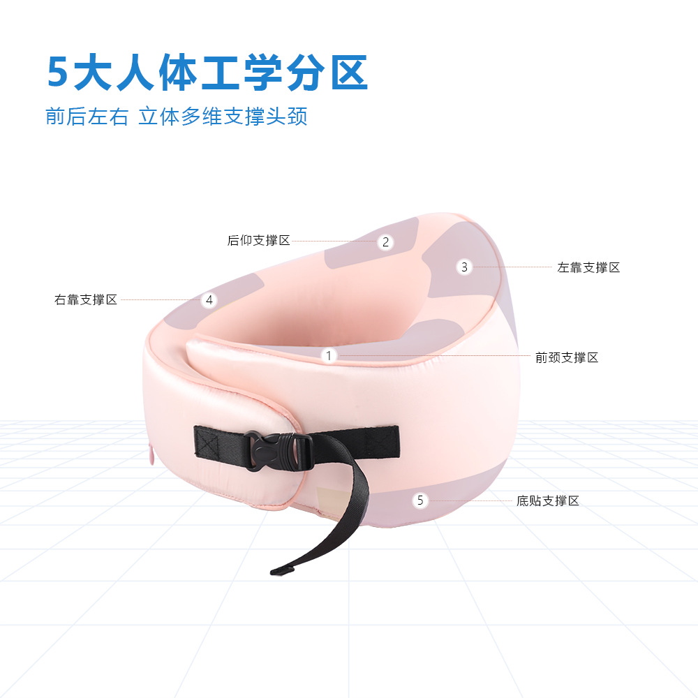 Nueva almohada de seda transfronteriza en forma de U almohada de seda de morera almohada de viaje portátil U almohada de espuma de memoria de rebote lento almohada de avión