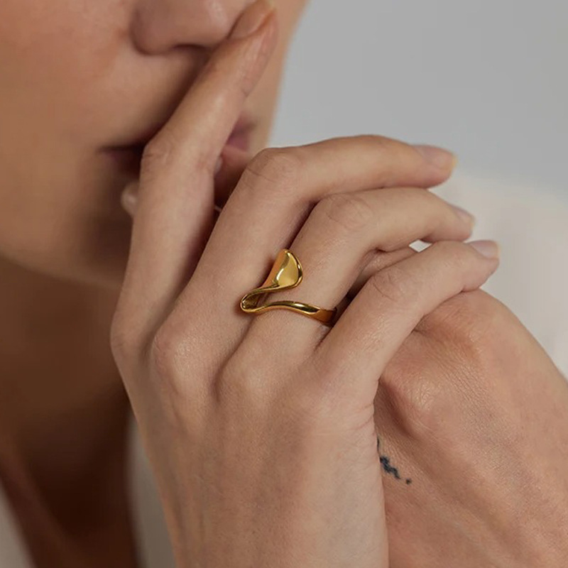 10g Weight Ion Plating (IP) Gold Plating Process Rings Classification 6, 7, 8 Ring Size 1 Piece Quantity Holiday, Daily Occasion 316 Stainless Steel Material Geometric Pattern Women's Gender Irregular, Plating Design Lady Style 316 Stainless Steel Ion Plating (IP) Geometric Lady Rings For Women's 8