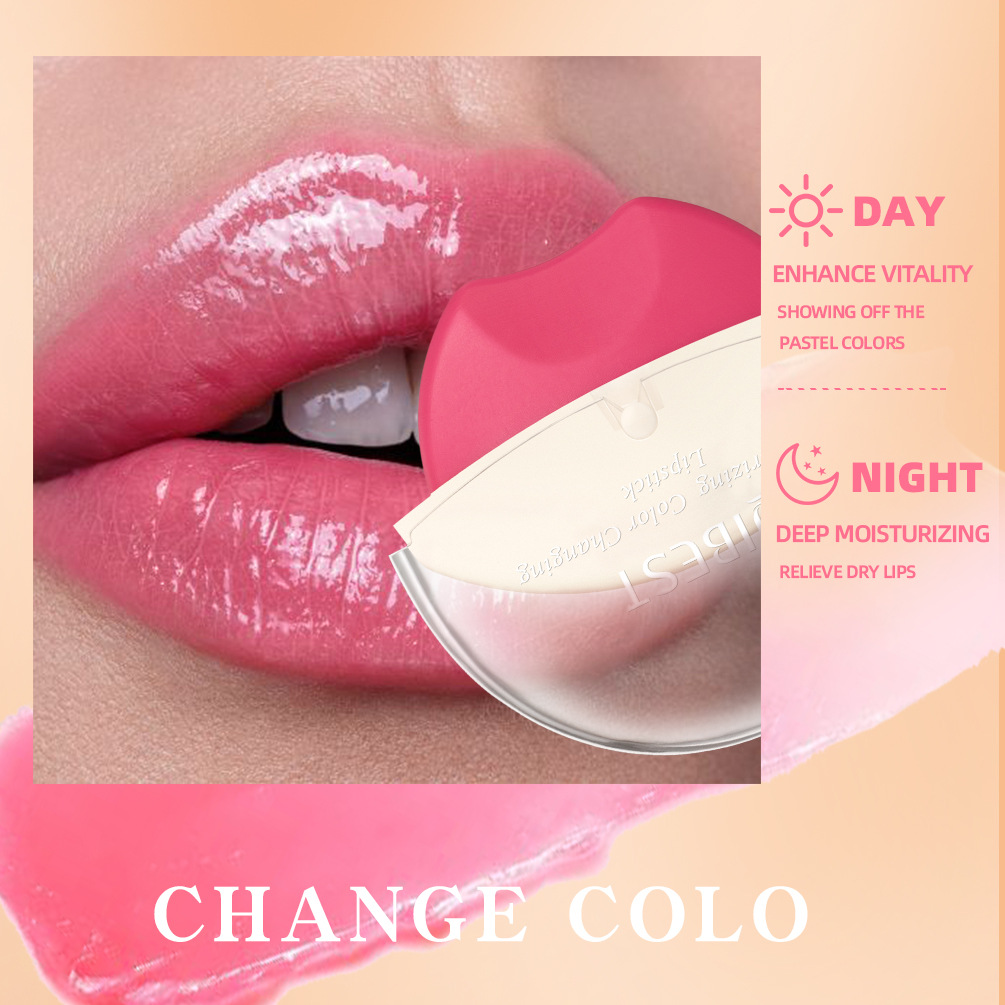 QIBEST lazy warm lipstick moisturizing moisturizing repair fade lip lines autumn and winter color changing lipstick makeup