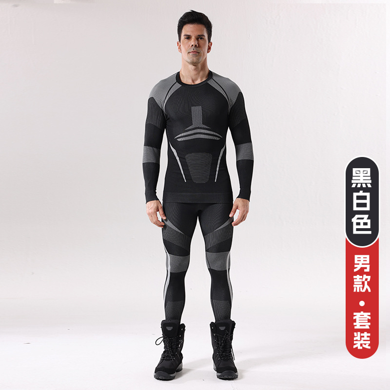 Otoño y invierno al aire libre ropa de esquí secada rápida ropa interior para hombres deportivos apretados absorción de humedad y sudor compresión calentamiento primer image 15